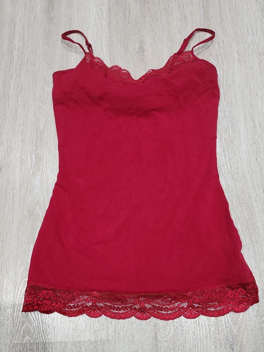 Express Red Lace-Trim Camisole Small